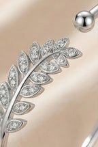 Leaf Motif Open Bangle Bracelet