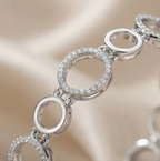 Classic Pavé Circle Silver Bracelet