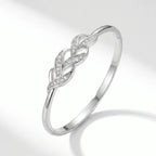 Intertwined Leaf Knot Open Bangle Bracelet