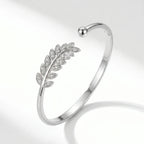 Leaf Motif Open Bangle Bracelet
