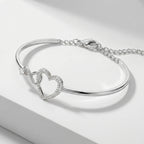 Heart Infinity Sterling Silver Bracelet