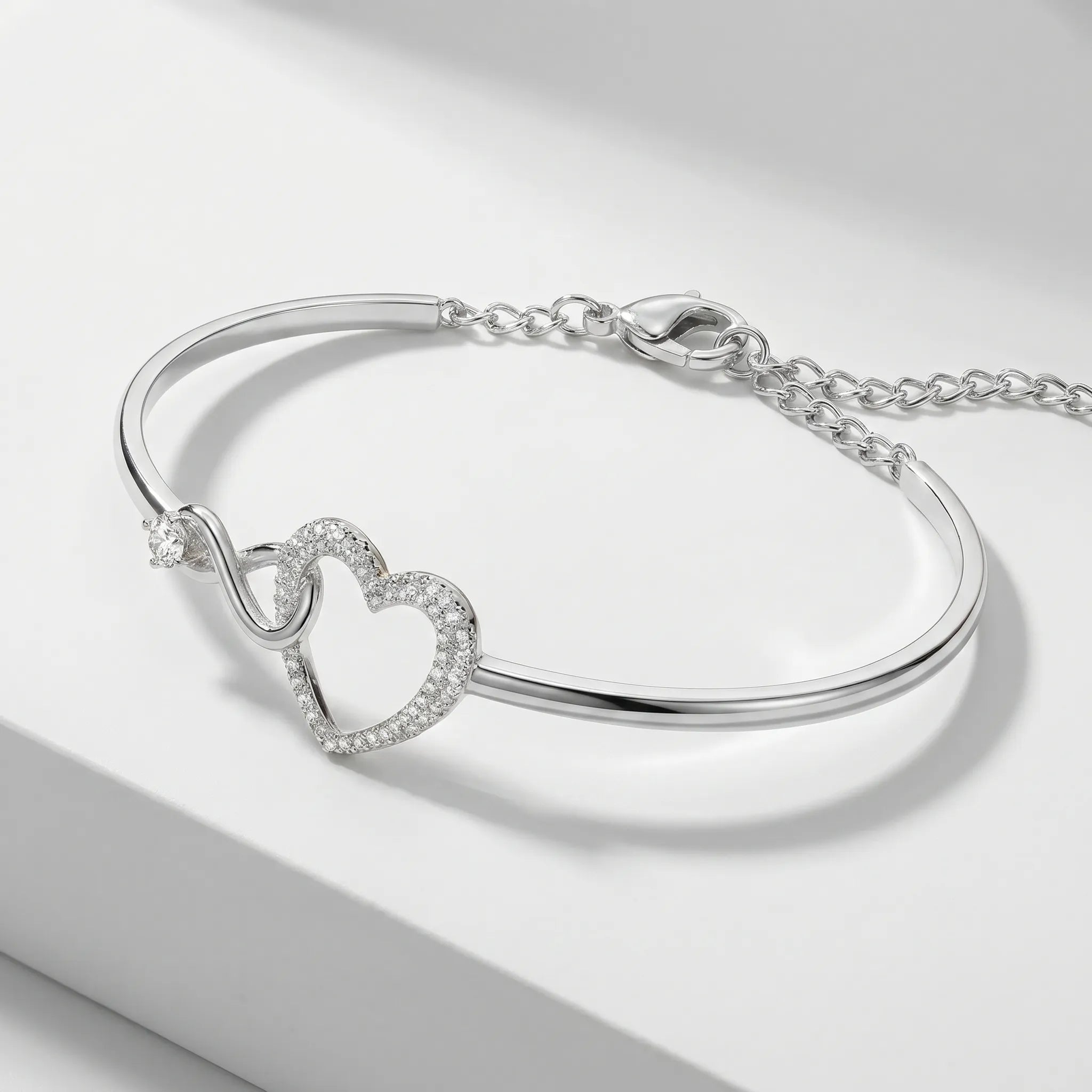 Heart Infinity Sterling Silver Bracelet
