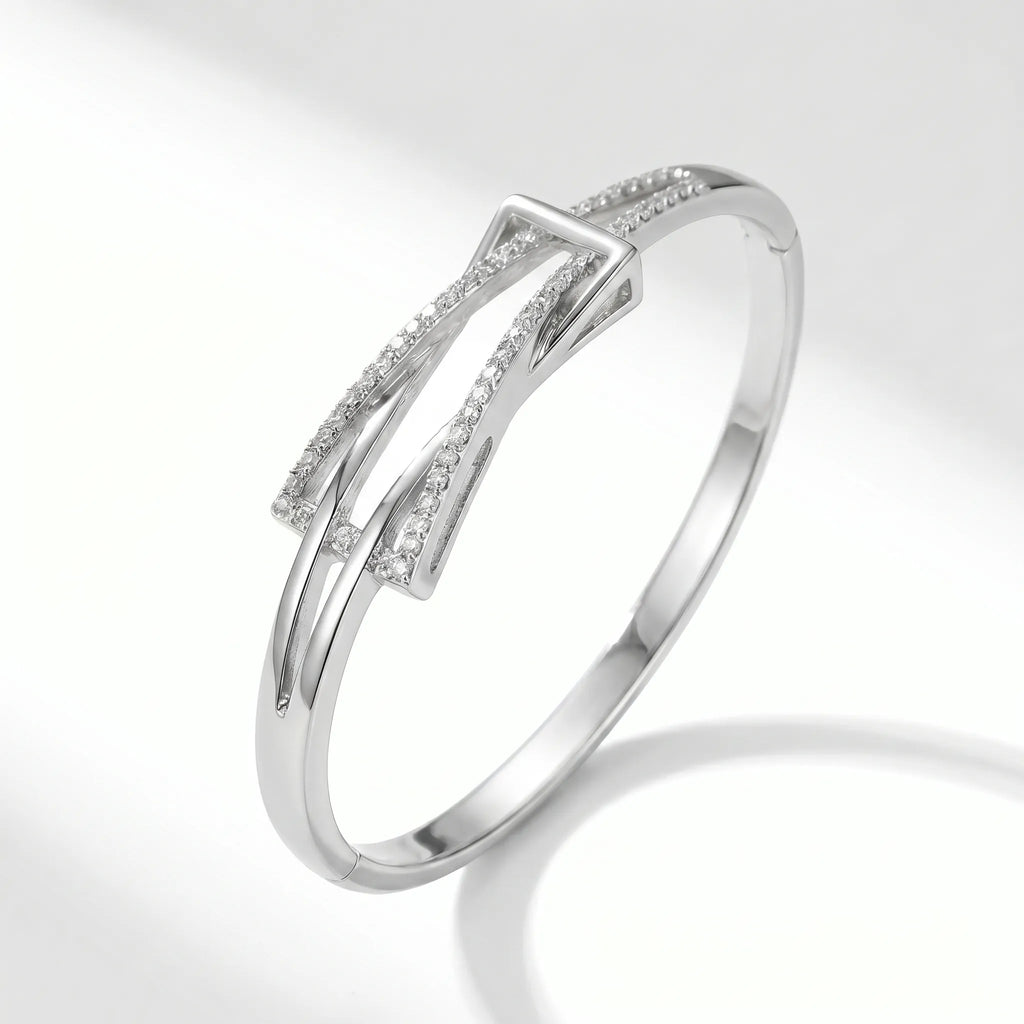 Modern Triangle Design Silver Bracelet