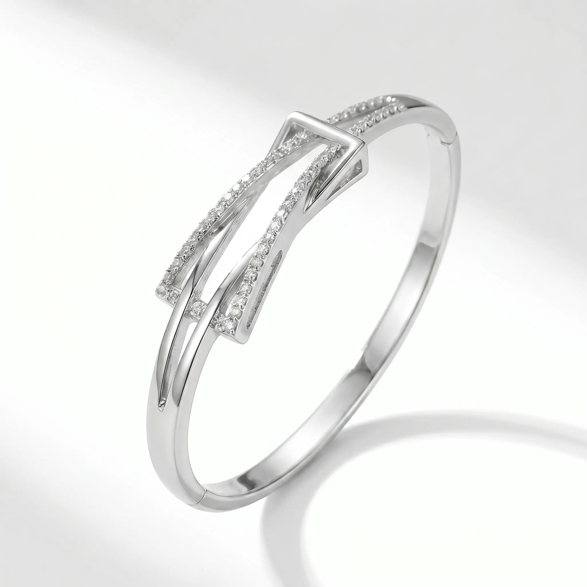 Modern Triangle Design Silver Bracelet