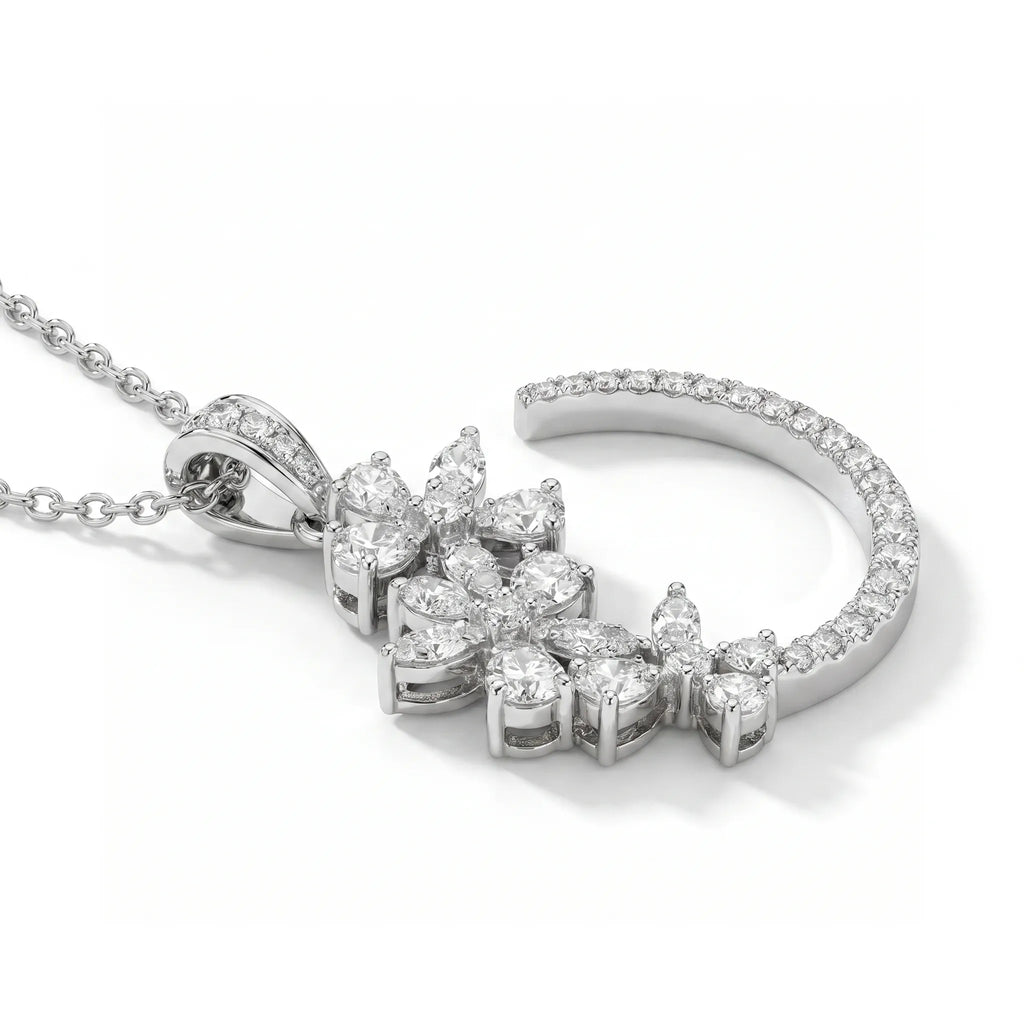 Diamond Lunette Garland Pendant