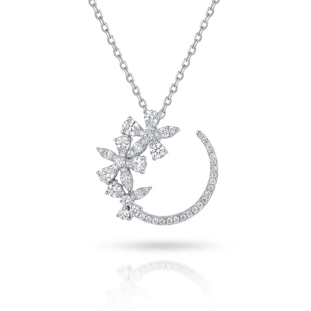 Diamond Lunette Garland Pendant
