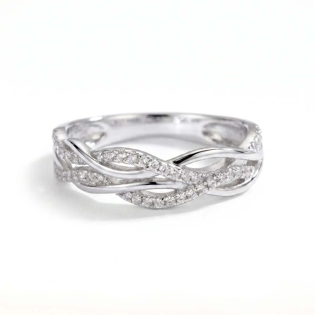 Diamond Torsade Band Ring