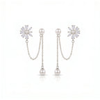 Bloom Pearl Chain Drop Earrings